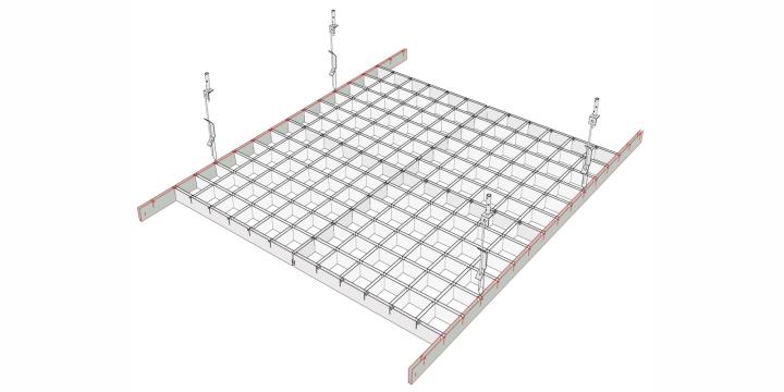Sistem de tavan metalic - grila Quadro S de la Ideea Plus Srl