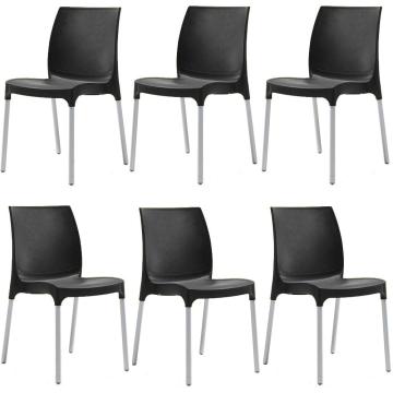 Set 6 scaune terasa Raki Sunny culoare neagra 44x57xh82cm