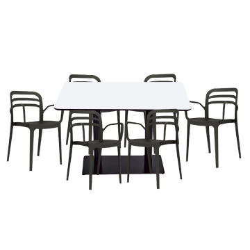 Set mobilier dining/bucatarie Raki, masa dreptunghiulara