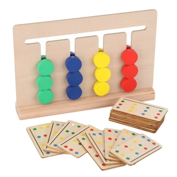 Jucarie de sortare a culorilor din lemn, Montessori