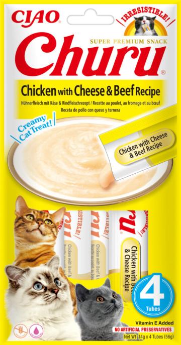 Hrana Churu pentru pisici reteta de pui cu branza si vita