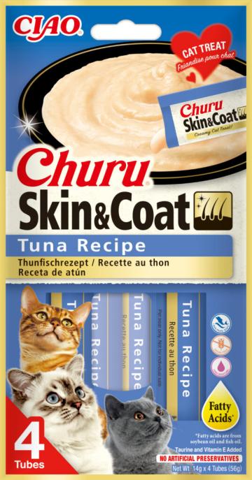 Hrana Churu pisici Skin&Coat reteta de ton cu ulei de peste de la Club4Paws Srl