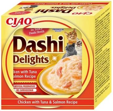 Churu pisici supa Dshi Delights de pui cu ton si somon