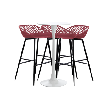 Set masa si scaune de bar, masa alba 60x101cm Raki de la Kalina Textile SRL