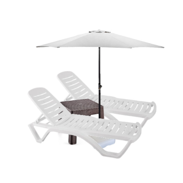 Set 2 sezlonguri Culinaro Aqua 200x72xH30,5cm culoare alba
