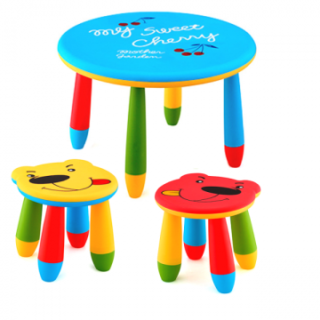 Set mobilier copii Raki, plastic, masa rotunda Slante de la Kalina Textile SRL