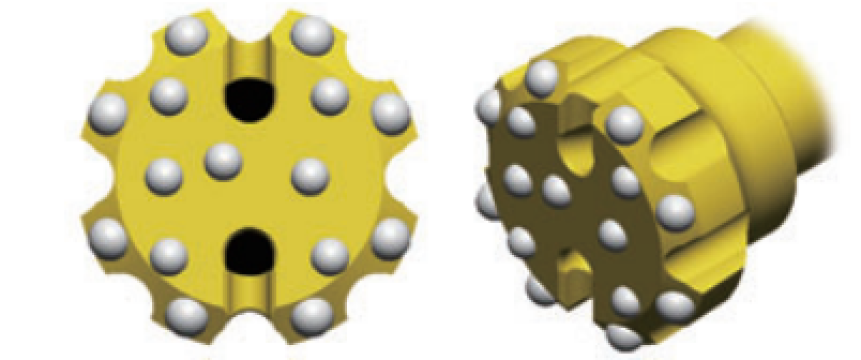 Sapa cu butoni sferici flat face DTH, D=90mm de la Drill Rock Tools