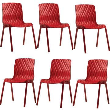 Set 6 scaune Raki Royal culoare rosie, 50x52xh83cm de la Kalina Textile SRL