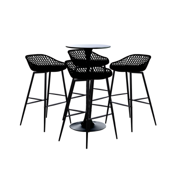 Set mobilier bar pentru mic dejun masa neagra Raki 60x10cm