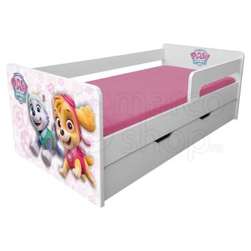Pat copii Paw Patrol Pink cu sertar de la Marco Mobili Srl