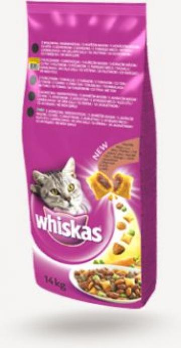 Hrana umeda pisici Whiskas Dry Pui si legume 14 kg