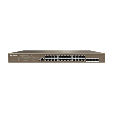 Switch 24 porturi PoE Gigabit, 4 porturi SFP Gigabit, 1 port