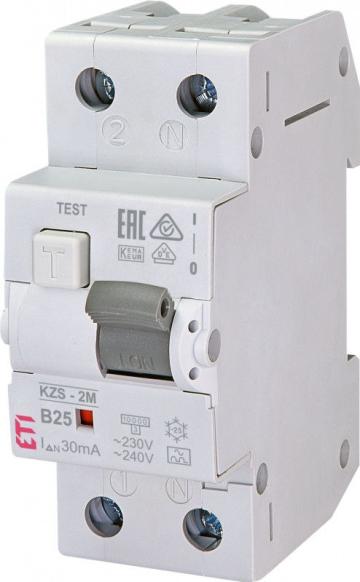 Siguranta automata diferentiala RCBO 25A,1+N A, Curba B