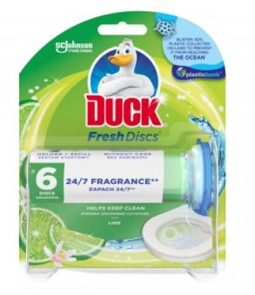 Dispozitiv + rezerva wc Duck Fresh Discs Lime, 36ml