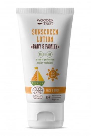 Lotiune protectie solara, SPF 30, bio, 150ml, Wooden Spoon de la Supermarket Pentru Tine Srl