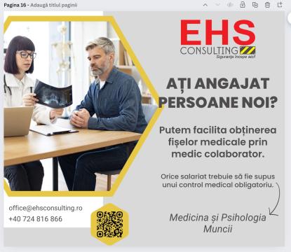 Fise medicina si psihologia muncii - servicii SSM si SU de la Ehs Consulting