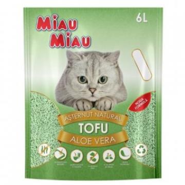 Asternut igienic pisici Miau Miau Tofu Aloe Vera 6L