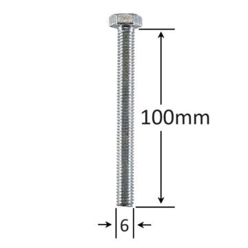 Surub filet metric M6x100mm cap hexagonal DIN 933 Gr.8.8