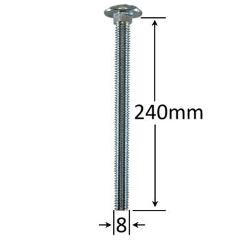 Surub filet metric cap bombat torbant M8x240mm - 50buc/cutie de la Marisim Total Instal Srl