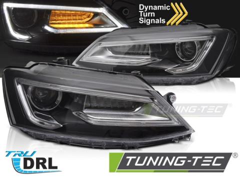 Faruri Headlights Tube Light negru Vw Jetta VI 11-18