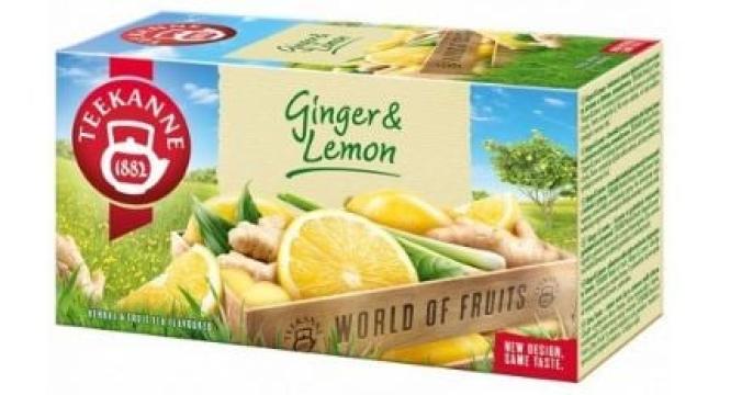 Ceai Ginger Lemon cu lamaie si ghimbir Teekanne 20x1.75g