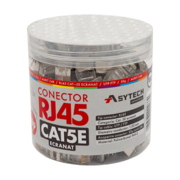 Mufa RJ-45 FTP Cat.5e, ecranata, 50u (100 buc) RJ45M-CAT5E-5 de la Big It Solutions