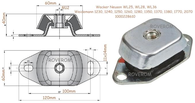 Tampon motor Wacker Neuson WL25, Weidemann 1230, 1240, 1250