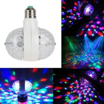 Bec rotativ dublu multicolor cu proiectie lumini disco