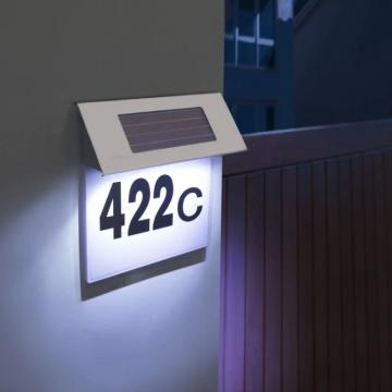 Numar de casa din inox cu iluminare LEDuri si alimentare