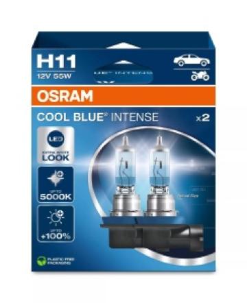 Set becuri Osram H11 Cool Blue Intense Next Gen 55W de la LND Albu Profesional Srl