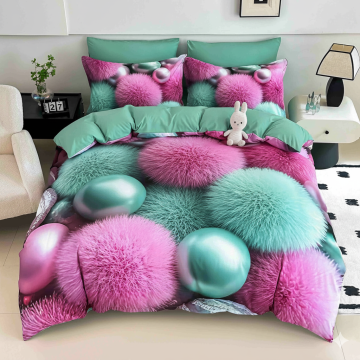 Lenjerie de pat finet 6 piese cu elastic imprimeu digital 5D de la Gastro Bar Solutions Srl