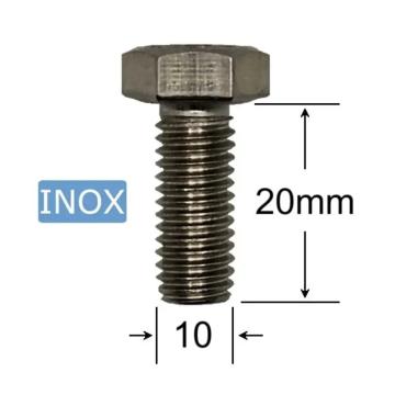 Suruburi inox cu cap hexagonal M10x20 mm, cutie 50 bucati