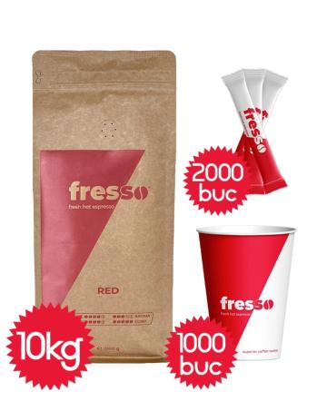 Pahare 12oz Fresso Red si zahar Fresso de la Vending Master Srl