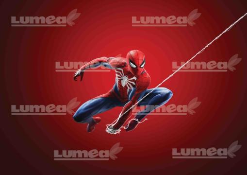Imagine comestibila tort din zahar Spiderman rosu