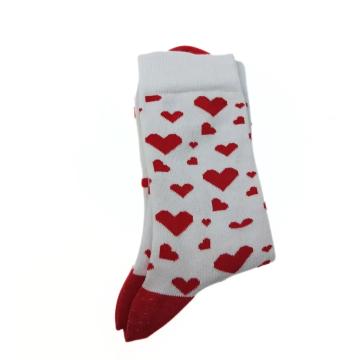 Sosete albe cu inimioare, bumbac pieptanat, 3 perechi, lungi de la Sockspoint Srl