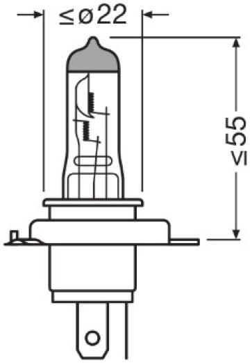 Bec camion 24V H4 75/70 W original Osram