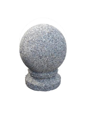 Bolard rotund cu picior din beton cu piatra naturala 45 cm