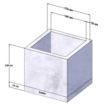 Camin vane 140x140x150 cm de la Andbas