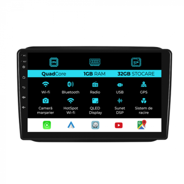 Navigatie android dedicata Skoda Fabia (2007-2014), 10 inch