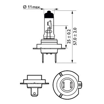 Set 2 becuri far H7 55W 12V Vision Plus (cutie) Philips