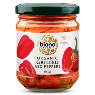 Ardei rosii la gratar in ulei, bio, 190g, Biona de la Supermarket Pentru Tine Srl