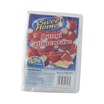 Pungi alimentare din folie LDPE 0.5 kg, set 100 de la Xtra Time Srl