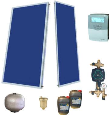 Sistem solar 4 persoane, economic, colector F 2,5