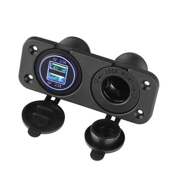 Priza USB 2 in 1 pentru bricheta si Porturi USB duale 2.1A