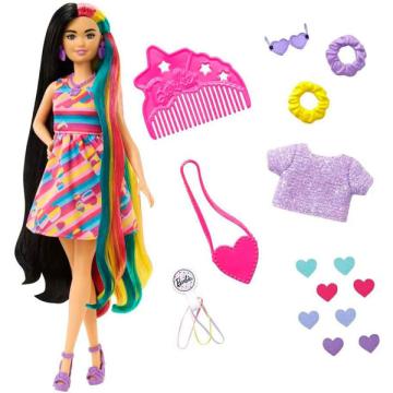 Papusa Barbie Totally Hair, par curcubeu, 15 accesorii