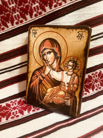 Icoana foita de aur Maica Domnului Paramythia