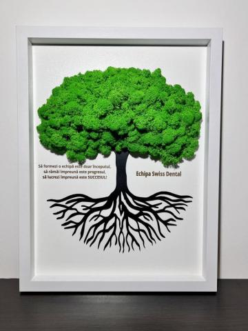 Decoratiune Copac in format 3D cu licheni naturali