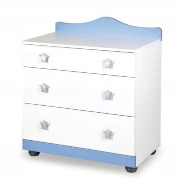 Comoda de infasat Klups Prince alb-albastru