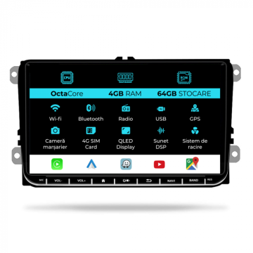Navigatie dedicata Volkswagen, android, 9 inch, 4Gb Ram