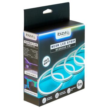 Banda neon led flexibila IP65, 5m, alb cald
